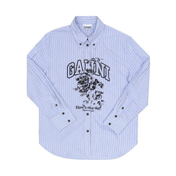 Ganni Shirt Vintage Flower Stripe Women's Shirt 159116460 [P]