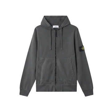Stone Island Organic Cotton Hooded Zip-up Lead Gray L2S156100061 S0051 V0062 159120101 [P]