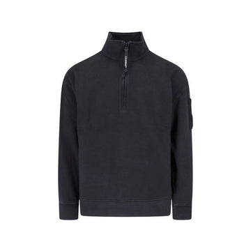 CP Company Diagonal Fleece Zip-Up Sweatshirt Black 21CMSS020A 006372M 999 159120178 [P]
