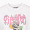 Ganni Western Zebra Print White T-Shirt 159120354 [P]