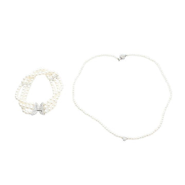 OTHER BRAND Mini-Perlenarmband- und Halskette-Set 925 Silber 159121836 [P]