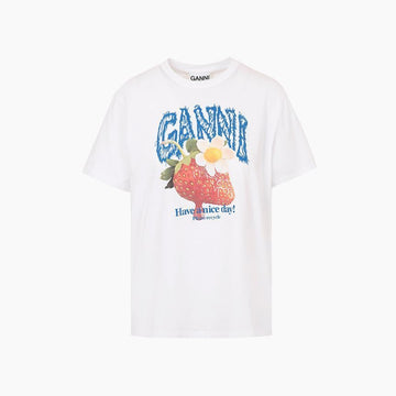 GANNI ストロベリーグラフィックTシャツ 159120352 [P]