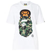 BAPE 26SS T-Shirt mit ABC-Camouflage-Print in Weiß und Grün 002TEM302012L 158676059 [P]
