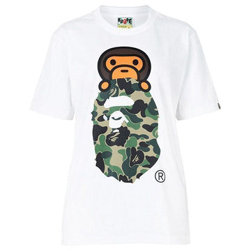 BAPE 26SS T-Shirt mit ABC-Camouflage-Print in Weiß und Grün 002TEM302012L 158676059 [P]