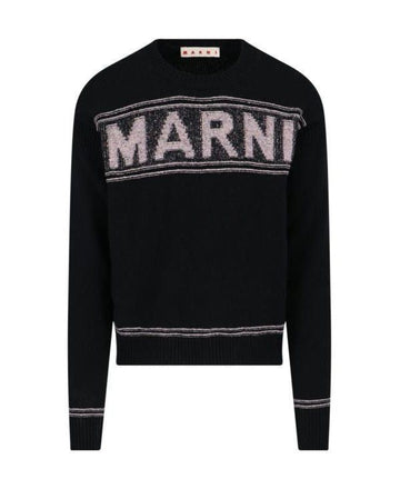 Marni Maxi Logo Intarsia Black Wool Jumper 151060162 [P]