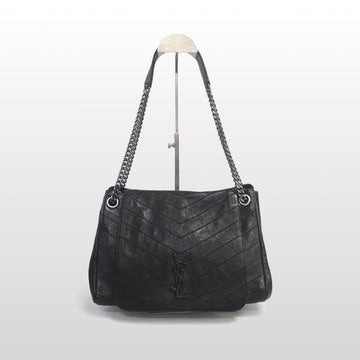 SAINT LAURENT ラムスキン ノリタ ミディアム チェーン ショルダーバッグ ブラック 589299 159123638 [P]