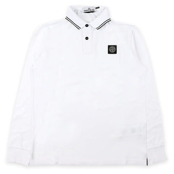 Stone Island Stone Men's Collar Two-Line Logo Patch PK Long Sleeve (White) L1S15 2200012 S0018 V1001 150976330 [P]