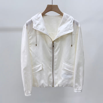 Louis Vuitton Monogram Women's Hooded Windbreaker Jacket [S+ Condition/Size 36] 159125762 [P]