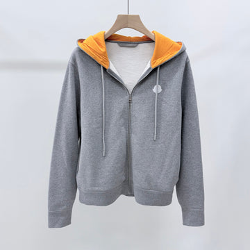 Moncler Cotton Logo Hooded Zip-Up Gray 159125770 [P]