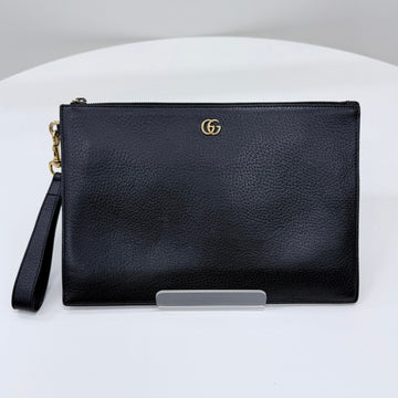Gucci GG Marmont Leather Clutch Black 159126061 [P]