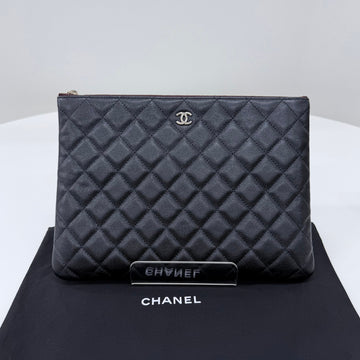 CHANEL Kaviar Klassische Clutch Tasche Schwarz 30er Serie 159127405 [P]