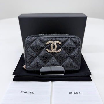 CHANEL CC Logo Classic Caviar Geldbörse für Damen Schwarz 159127416 [P]