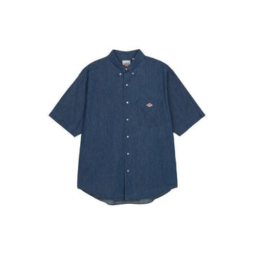 Danton Men's Dot Button Down Shirt Light Indigo 155887333 [P]
