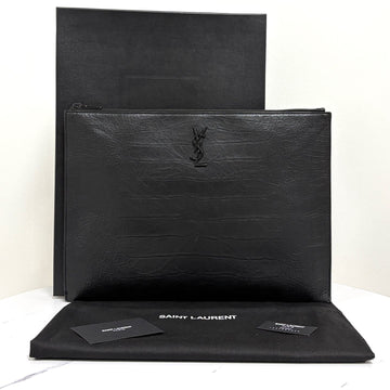 SAINT LAURENT Monogramm Leder Clutch schwarz (534680) 159132980 [P]