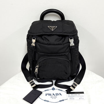 Prada Nylon Triangle Logo Buckle Backpack Black (1BZ002) 159134335 [P]