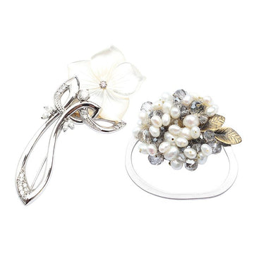 Other Brand Baroque Pearl Pendant and Brooch / Mother of Pearl Iris 925 Silver Brooch Set 159135735 [P]