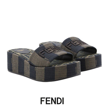 FENDI 26SS サンシャインファブリックプラットフォーム女性スライドスリッパ 8R8515 AORHF1P95 155007897 [P]