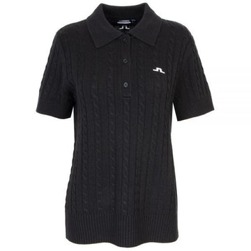 J LINDEBERG Kinsley Cable Knit Wool Shirt (GWKW15495-9999) 159112289 [P]