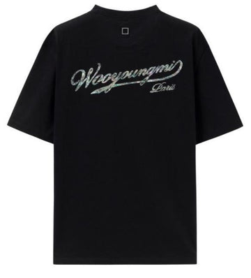 WOOYOUNGMI 26SS レタリング バック ロゴ Tシャツ ブラック W261TS08 708B 156245506 [P]