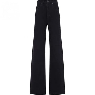 Saint Laurent Black Denim V Waist Long Baggy Jeans 146021487 [P]