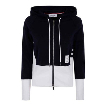 Thom Browne Solid Loopback 4-Bar Zip-Up Hoodie 156138105 [P]