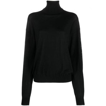 SAINT LAURENT Wolle Rollkragenpullover mit Logo (755010 Y76GM 1000) 117906934 [P]