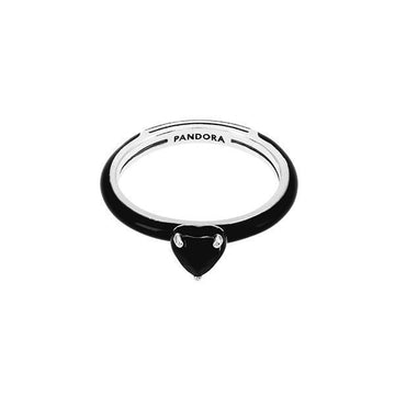 PANDORA リング 193088C01 ミ ブラック シャクラ ハート シルバー レディースリング 111107306 [P]