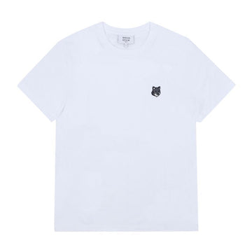 MAISON KITSUNE Kurzarm T-Shirt Graufuchs Kopf Patch 155629118 [P]