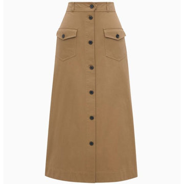 Saint Laurent Cotton Serge Midi Skirt 143891571 [P]