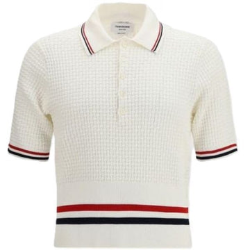Thom Browne Float Repp Stitch RWB Stripe Polo 156138089 [P]
