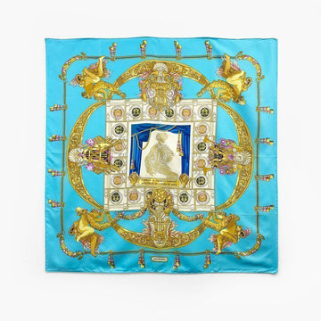 Hermes Light Blue Gold Scarf 5VHEF20931 138846337 [P]