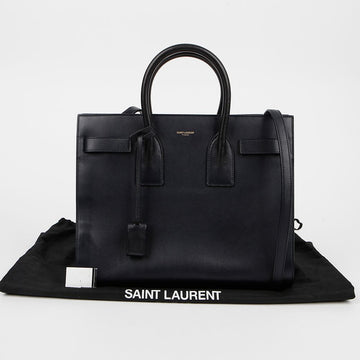 Saint Laurent Small Leather Tote Bag Navy 158666518 [P]