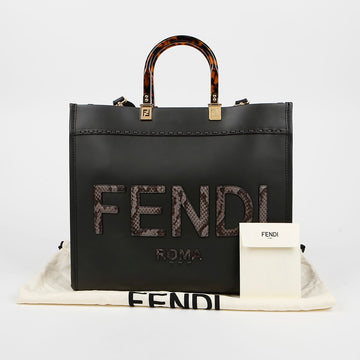 FENDI Sonne Medium Schwarz Tote Bag 158675969 [P]