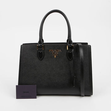 PRADA Saffiano-Leder-Tote Bag Schwarz 158796030 [P]