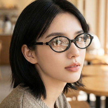 MIU MIU Designer Brille Schwarz Horn Oval Runde Brillenfassung VMU01X 1AB 1O1 130850649 [P]