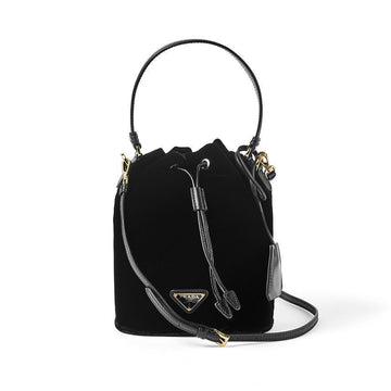 Prada Velvet Logo Mini Bucket Women's Shoulder Bag 1BE067 2C7Q F0002 130084275 [P]