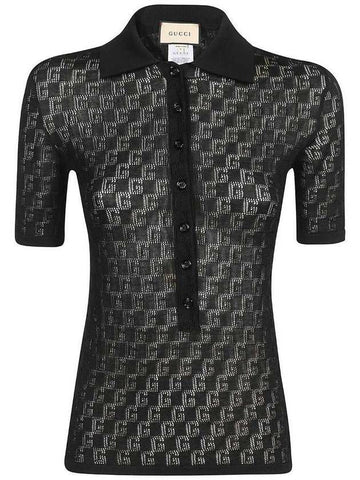 Gucci Cotton and Silk Blend Polo Shirt 742969 XKC5G 1000 133010624 [P]