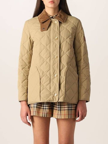 BURBERRY Diamant gesteppte thermoregulierende Barn-Jacke gesteppte Halbknopf 8021468 133027162 [P]