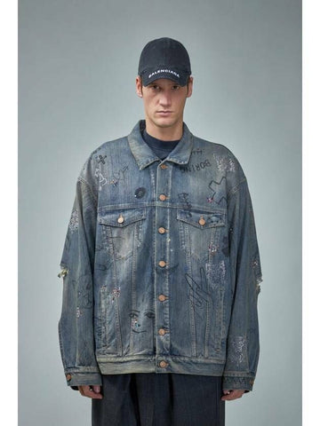 BALENCIAGA グラフィティデニムジャケット 721708 TOW66 4036 133028216 [P]