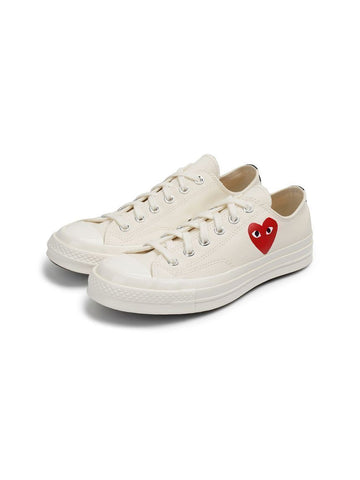 Comme Des Garcons Converse Chuck Taylor Small Red Heart Low Top Beige 142602325 [P]