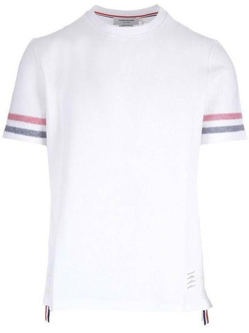 THOM BROWNE RWB Trimming Textured Cotton Kurzarm-T-Shirt 100 133044892 [P]