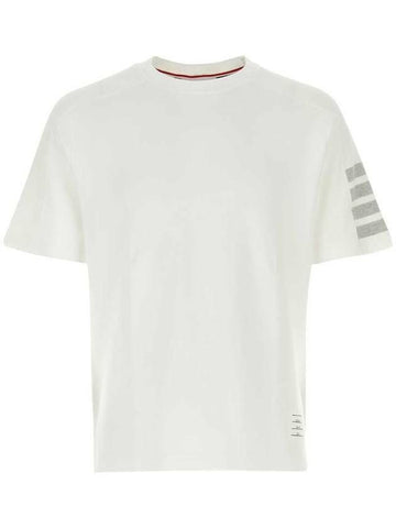 Thom Browne Cotton 4 Bar Short Sleeve T-Shirt MJS246A 07323 100 133044914 [P]