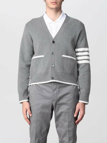 THOM BROWNE 4バー ストライプ ミラノステッチ ポイント ティッピング カーディガン MKC460A Y3006 055 133071793 [P]