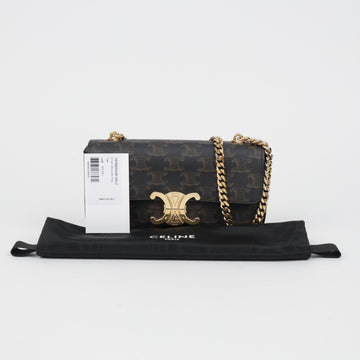 Celine Triomphe Chain Shoulder Bag Tan 158672920 [P]