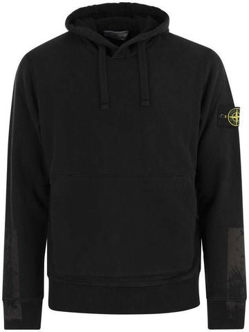Stone Island Tape for Print Brushed Cotton Fleece Hooded Sweatshirt Regular Fit 791567461 V0029 133071988 [P]