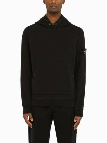 STONE ISLAND ブラシ コットン フリース スナップ フード スウェットシャツ レギュラー フィット 791561720 V0029 133072036 [P]