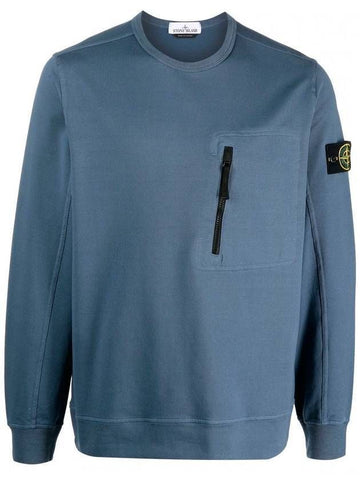 Stone Island Stretch Cotton Fleece Sweatshirt Garment Dye Badge Sweatshirt 781560352 V0024 133074932 [P]