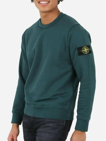 STONE ISLAND 63051 Baumwoll-Fleece Sweatshirt Garment Dye Badge Pulli 101563051 V0053 133074985 [P]