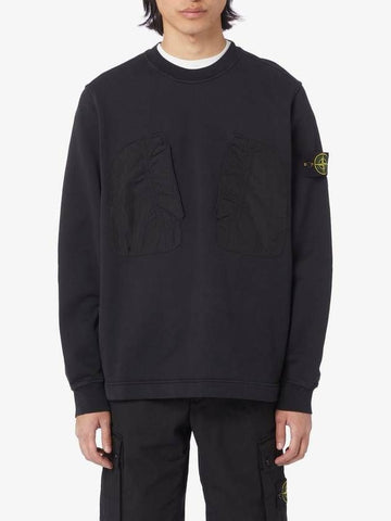 Stone Island Cotton Fleece with Nylon Canvas Crewneck Sweatshirt 781563954 V0029 133075002 [P]