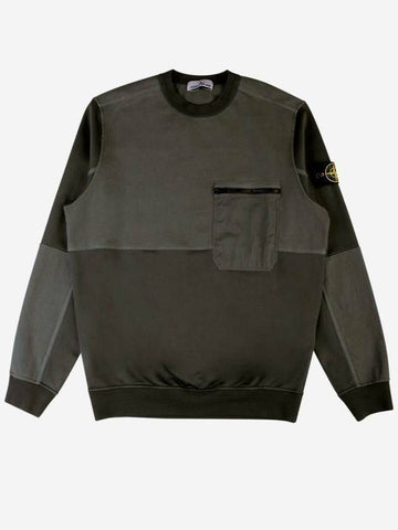 STONE ISLAND ヘビー ジャージ ライト クルーネック スウェットシャツ レギュラーフィット 801565677 V0059 133075075 [P]
